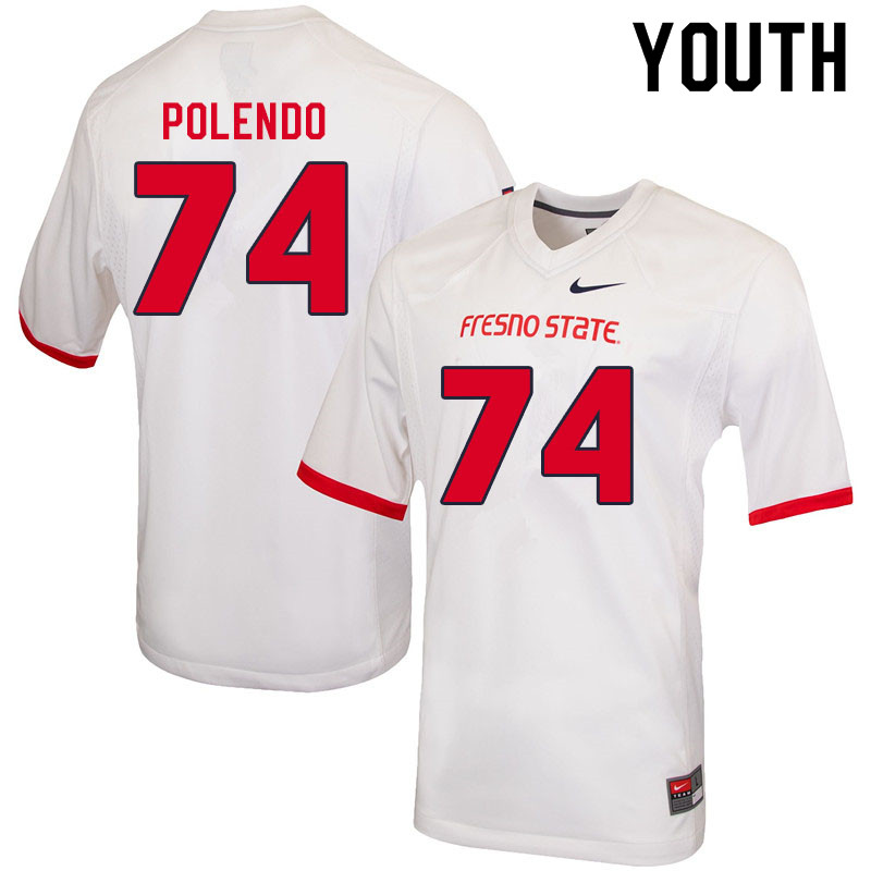 Youth #74 Julian Polendo Fresno State Bulldogs College Football Jerseys Sale-White